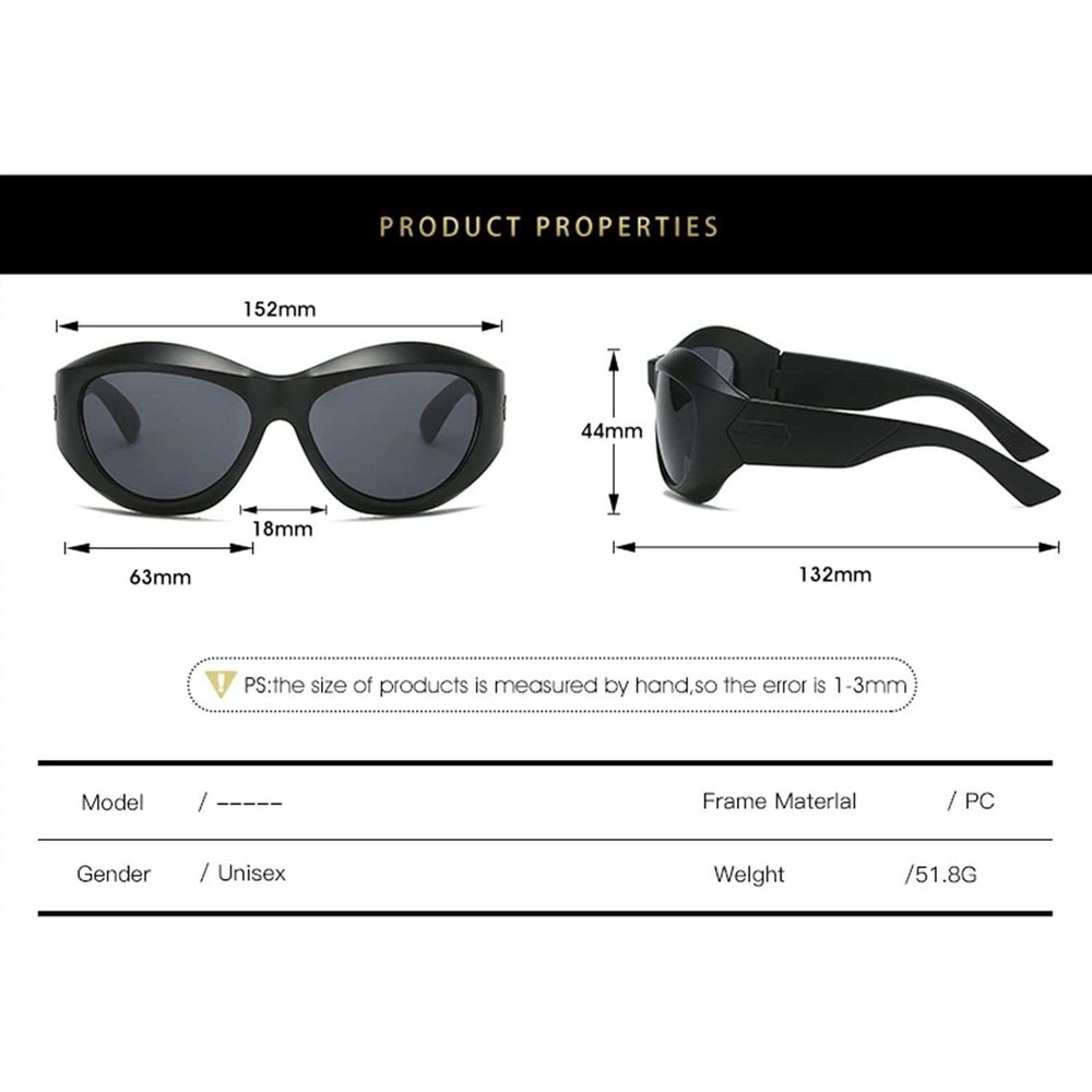 Sunglasses Blue Frame Black Lens Street Trendy Wear‎ Shield Wrap Around UV400 - Picture 6 of 6